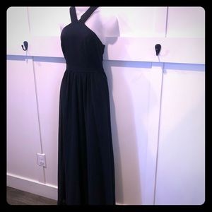 Navy floor length evening gown
